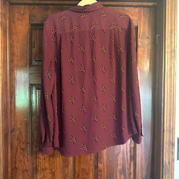 LOFT Maroon Shirt with Orange Details - Picture 2 of 4